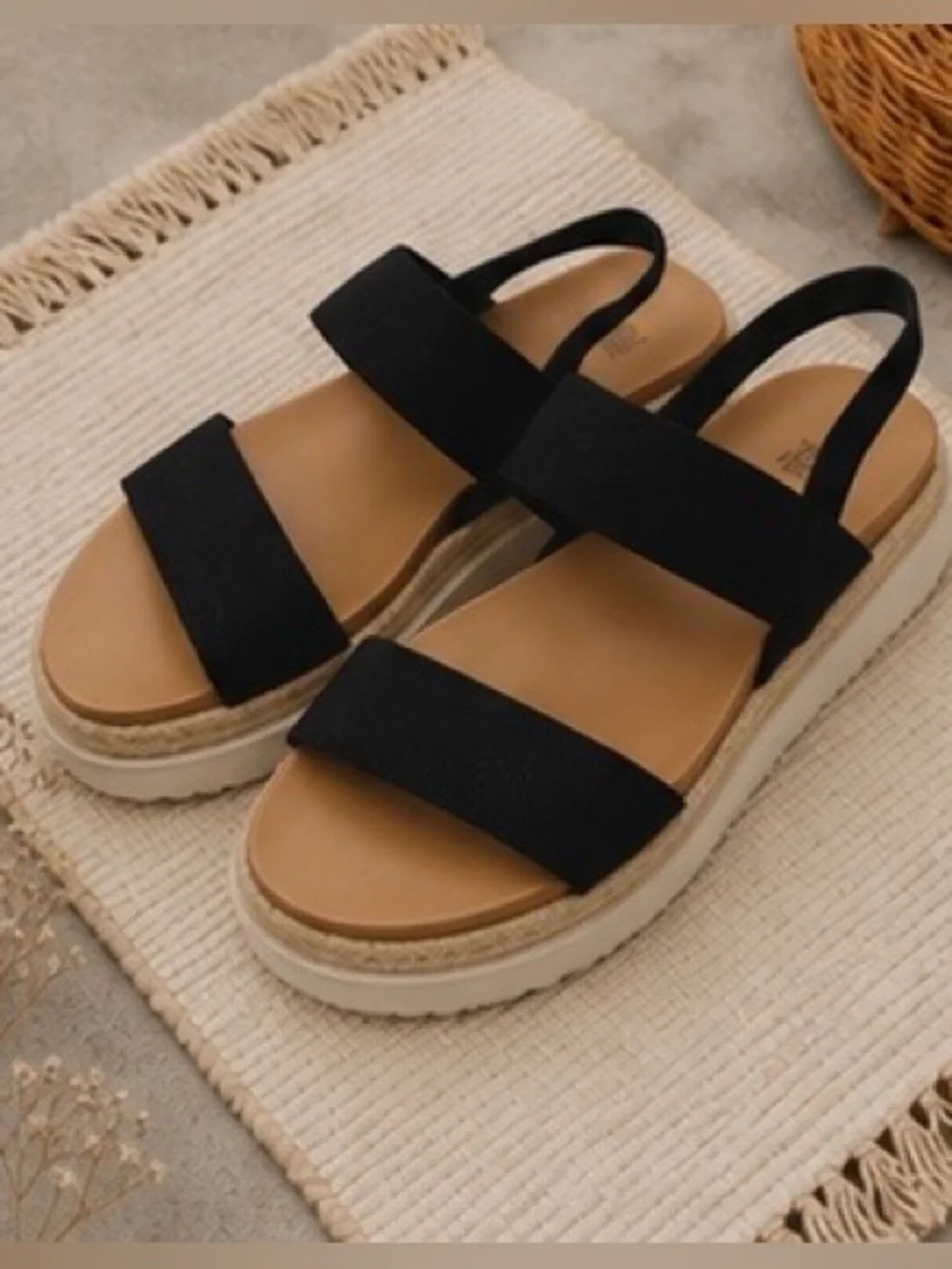 Wild Fable Black Platform Espadrille Sandals‎ Size 9.5